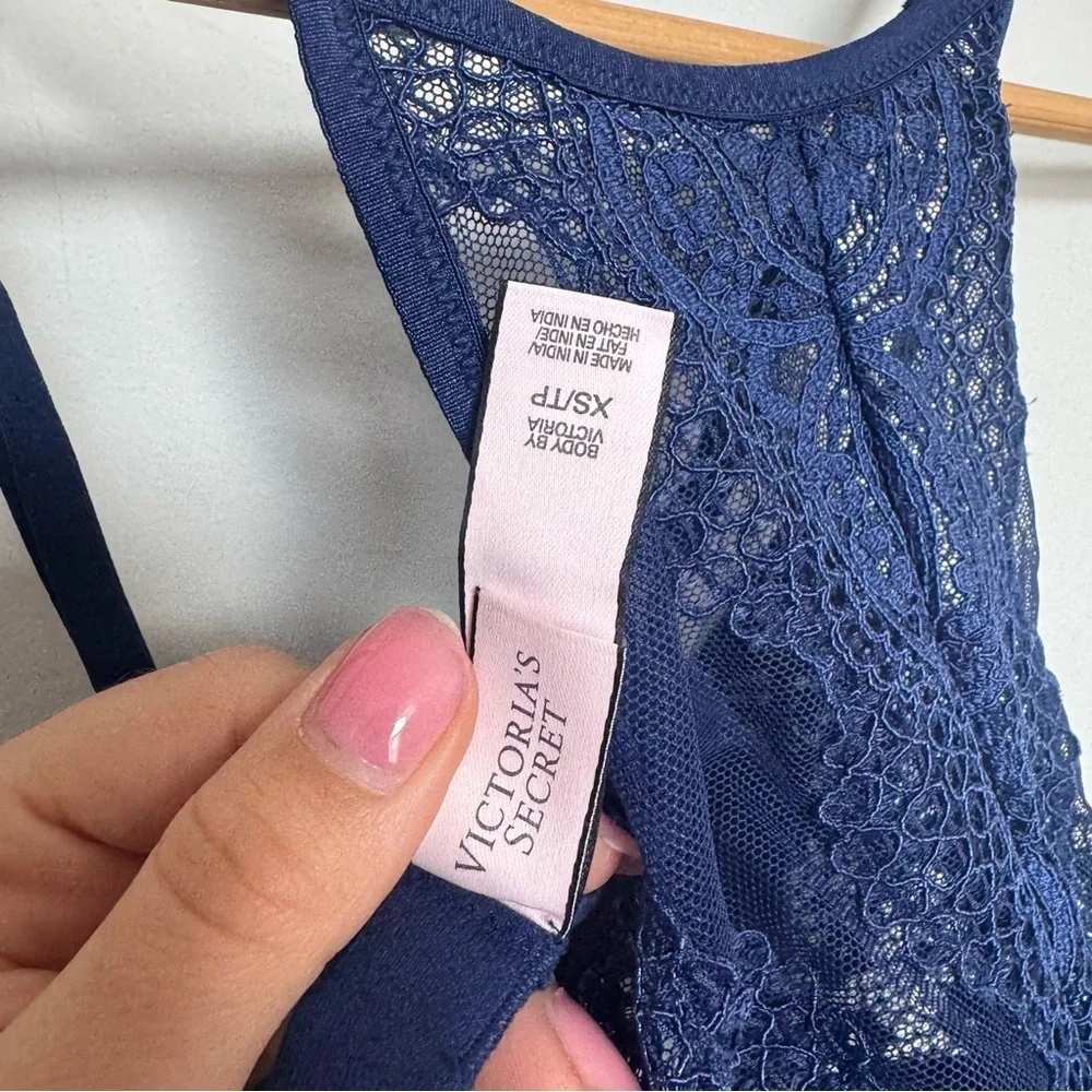 Victoria’s Secret Lace Bralette | Navy Blue Sheer Floral Lace Bralette XS - Picture 5 of 5